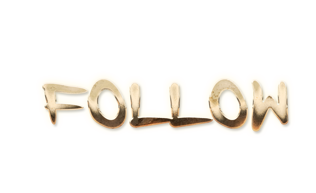 WORD FOLLOW gold text effects art typography PNG images free